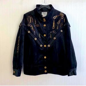 CHANEL Black Jacket with Gold Accents